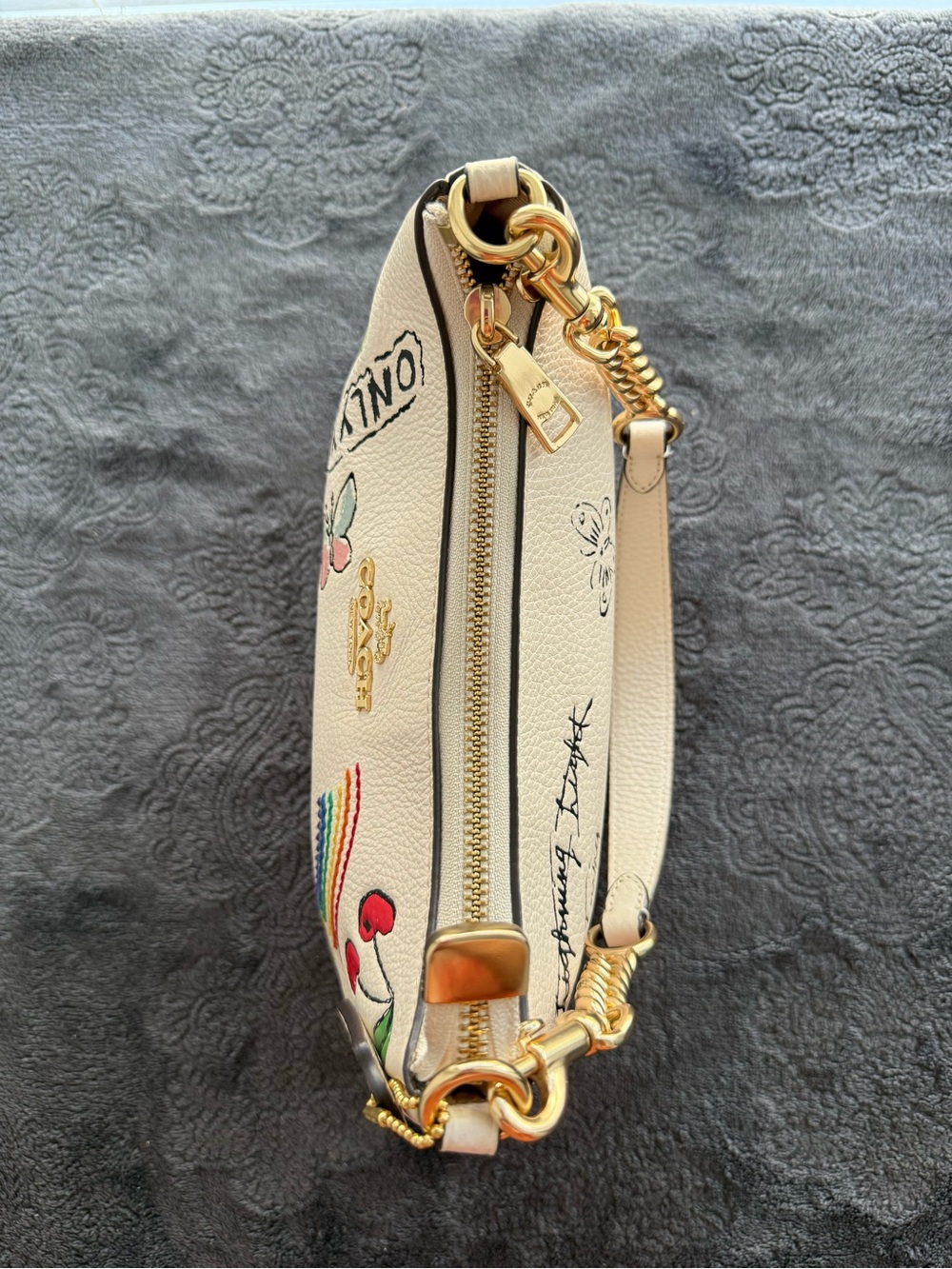 Coach Teri Shoulder & Crossbody Bag With Sketch Print In Chalk Multi CAK17 rex - Picture 5 of 16